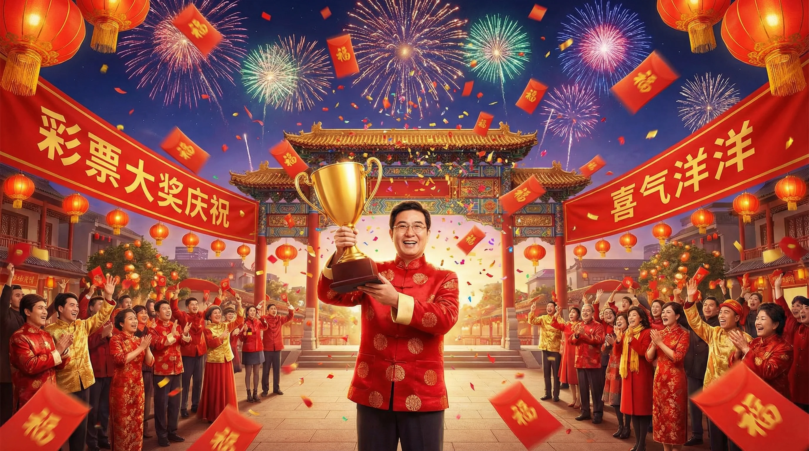 DB彩票中奖喜报庆祝画面